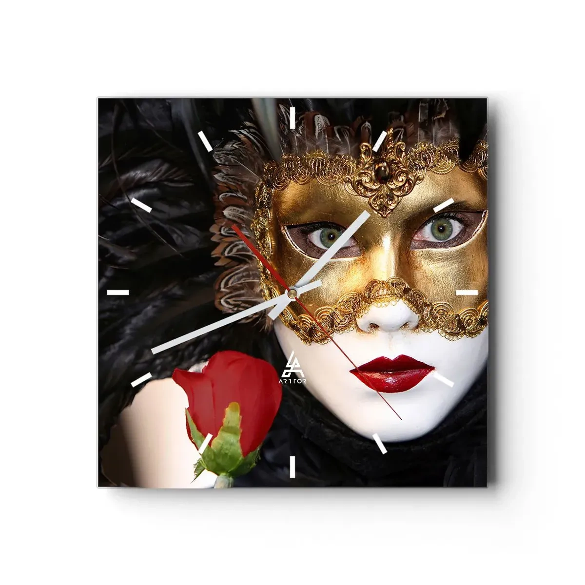 Wall clock - Clock on glass - Because Life Is a Big Ball - 40x40 cm