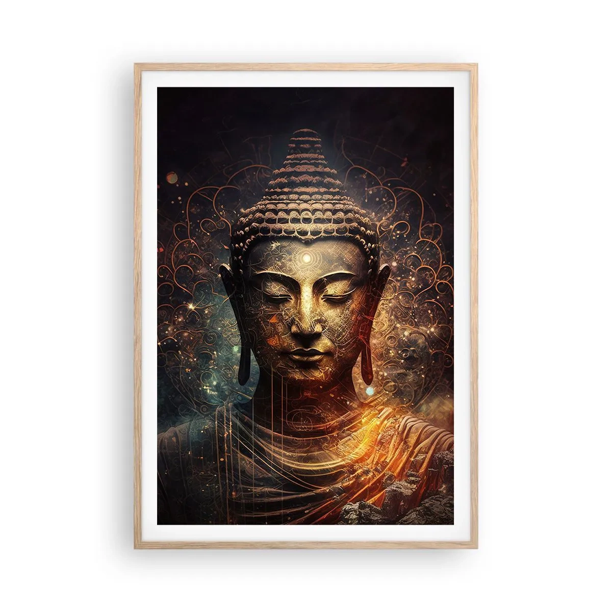 Poster in light oak frame - Spiritual Balance - 70x100 cm