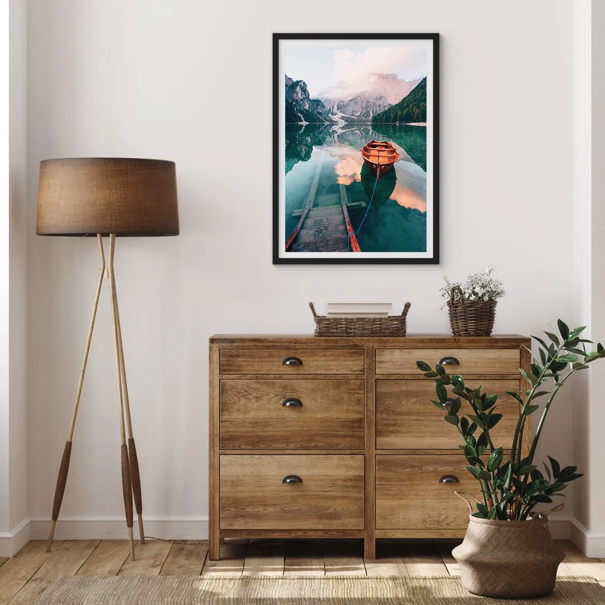 Poster in black frame - Peaceful Dream of the Mountains - 61x91 cm