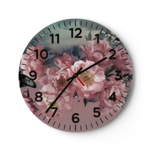 Wall clock - Clock on glass - Peak of Romanticism - 40x40 cm