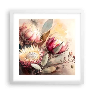 Poster in white frmae - Profile and En Face - 40x40 cm