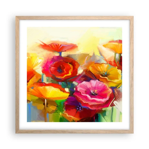 Poster in light oak frame - Not Only Red - 50x50 cm