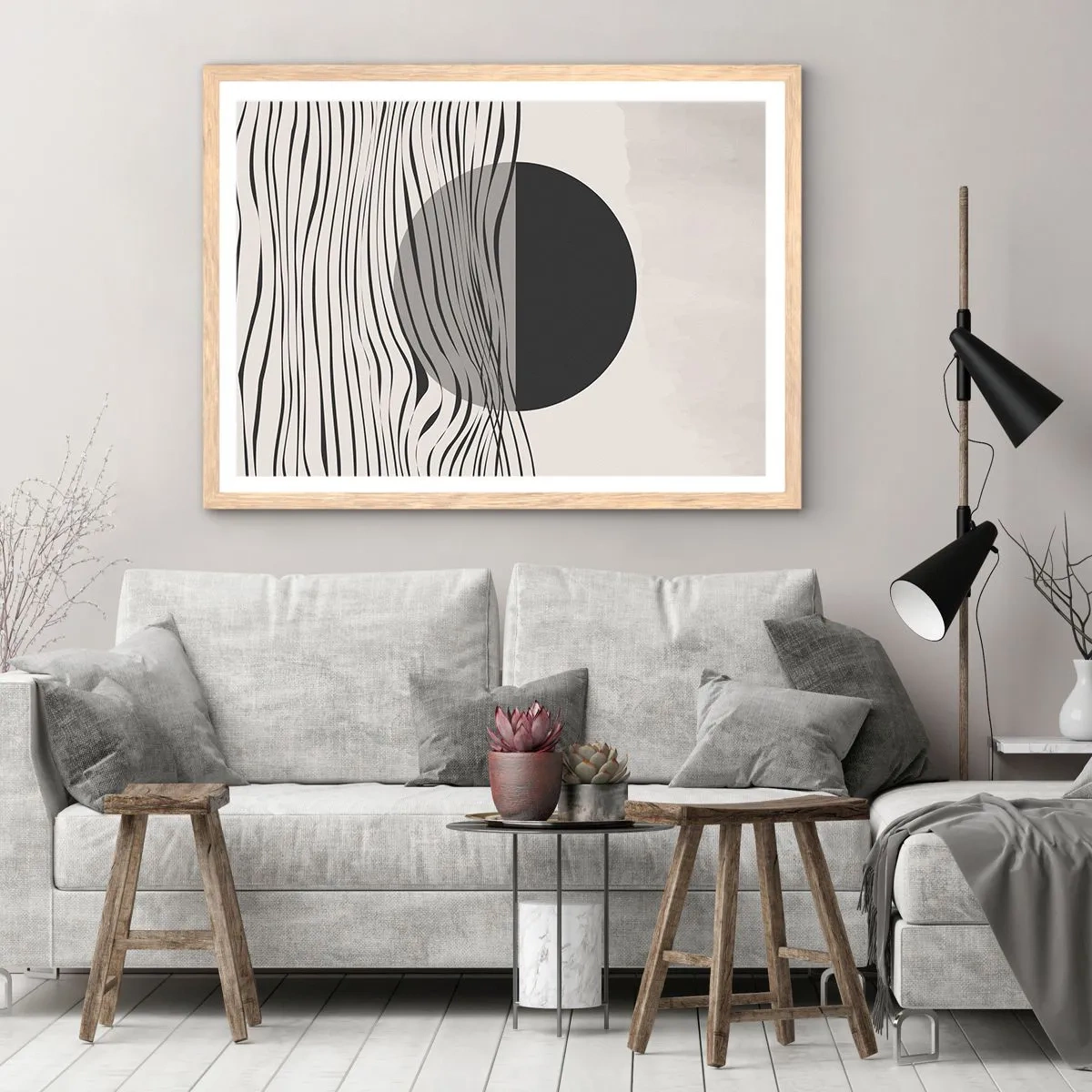 Poster in light oak frame - Half Composition - 91x61 cm