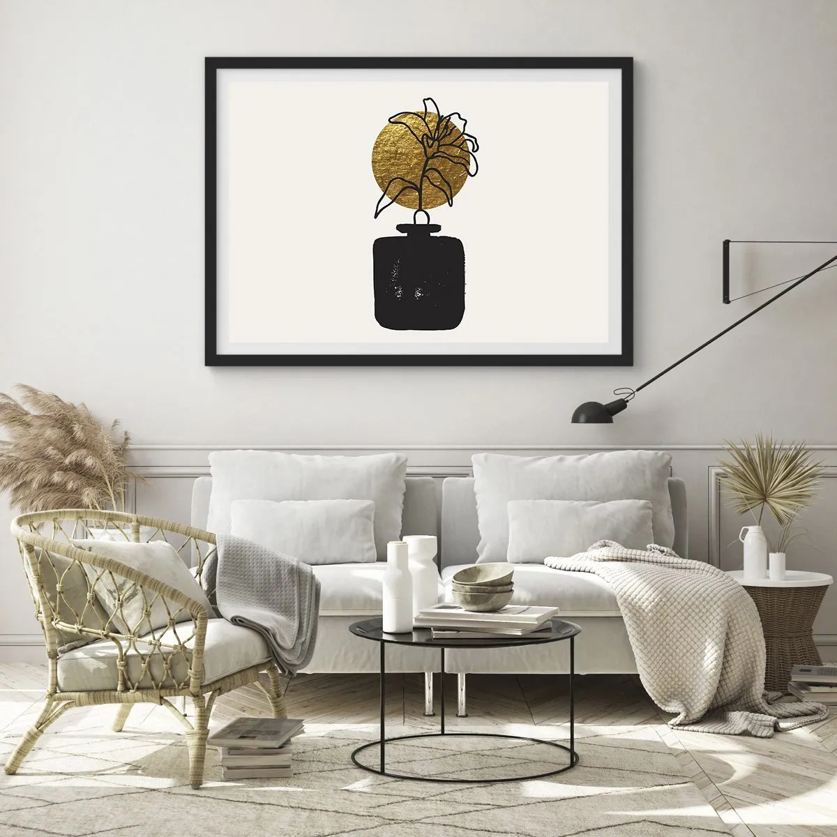 Poster in black frame - Beauty Precious as Gold - 70x50 cm