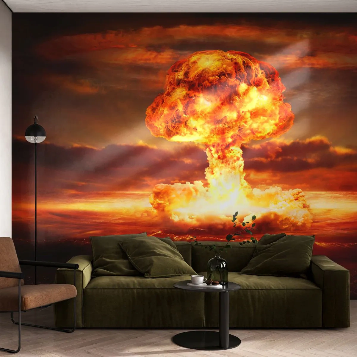 Self-Adhesive Photo Wallpaper Deluxe Sticker - And the End Will Come - Atom bomb, Military, Graphics - 450x315 cm