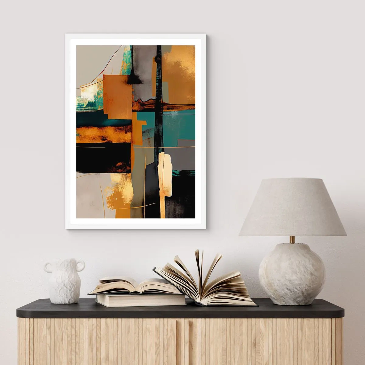 Poster in white frmae - Abstract - Light and Shadow - 30x40 cm