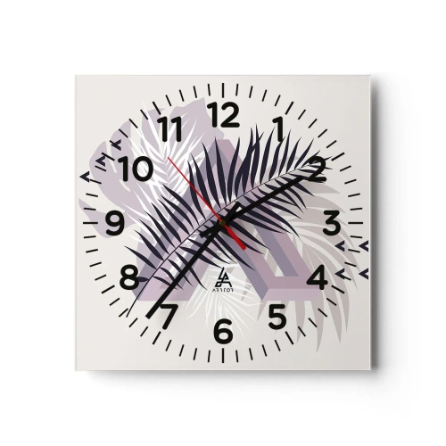 Wall clock - Clock on glass - Shadow of a Shadow - 40x40 cm