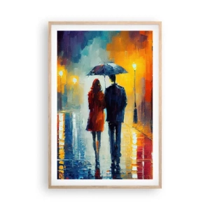 Poster in light oak frame - Together - Colourful Night - 61x91 cm