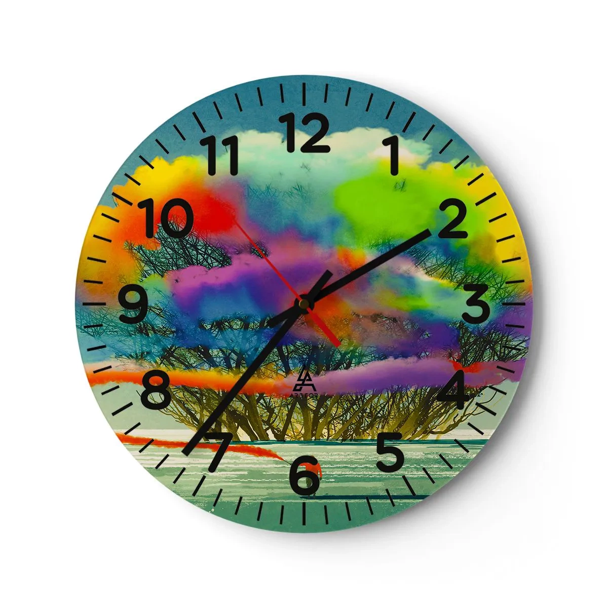 Wall clock - Clock on glass - Revive this World - 30x30 cm