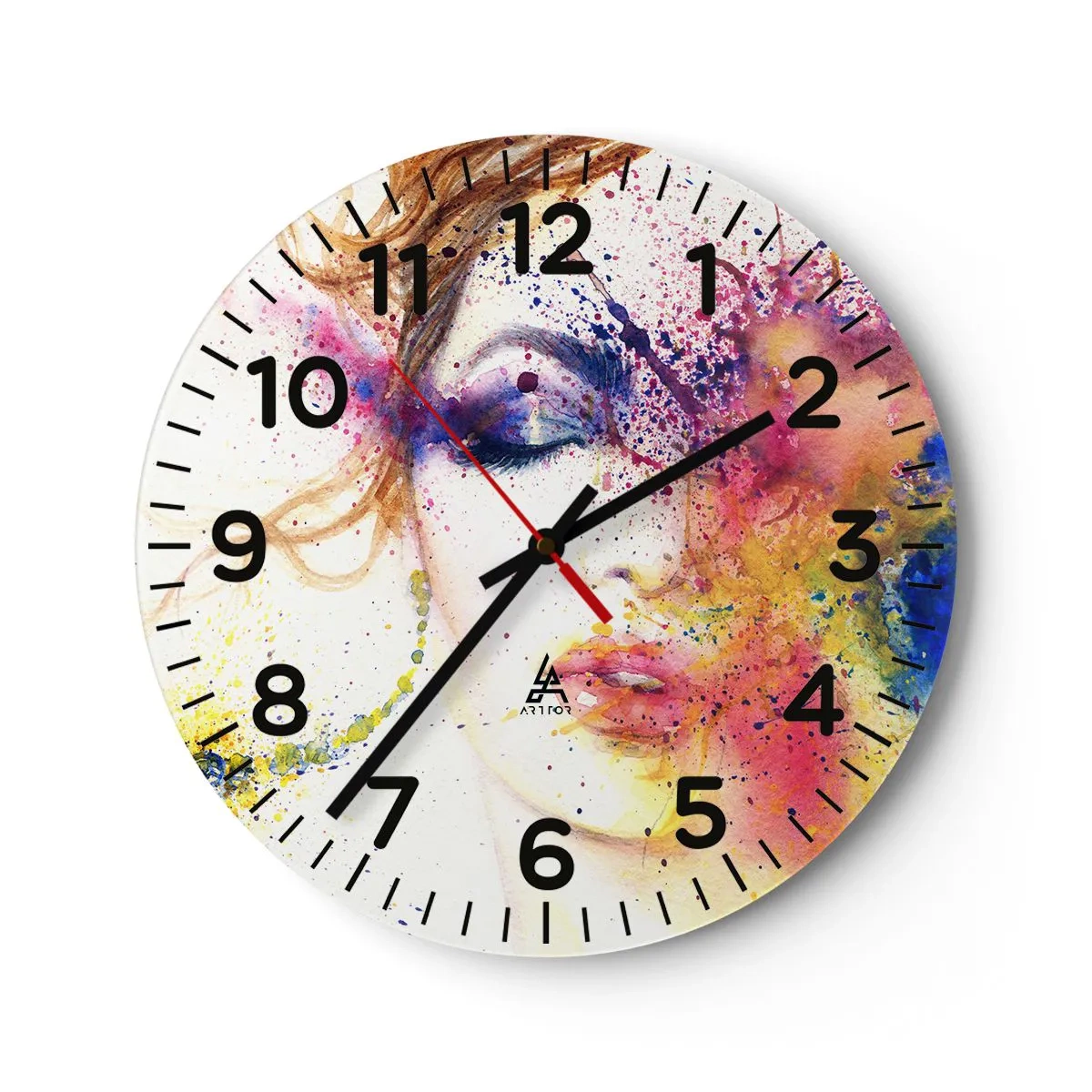 Wall clock - Clock on glass - Rainbow Dizziness - 30x30 cm