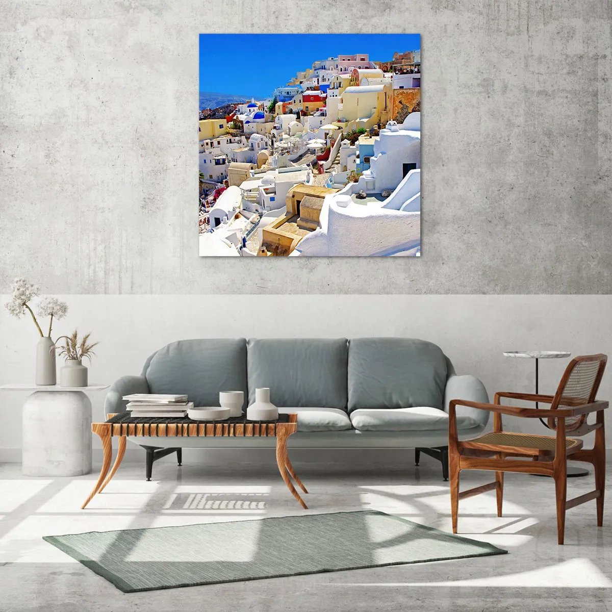 Glass picture - Draming of a Greek Summer - 70x70 cm