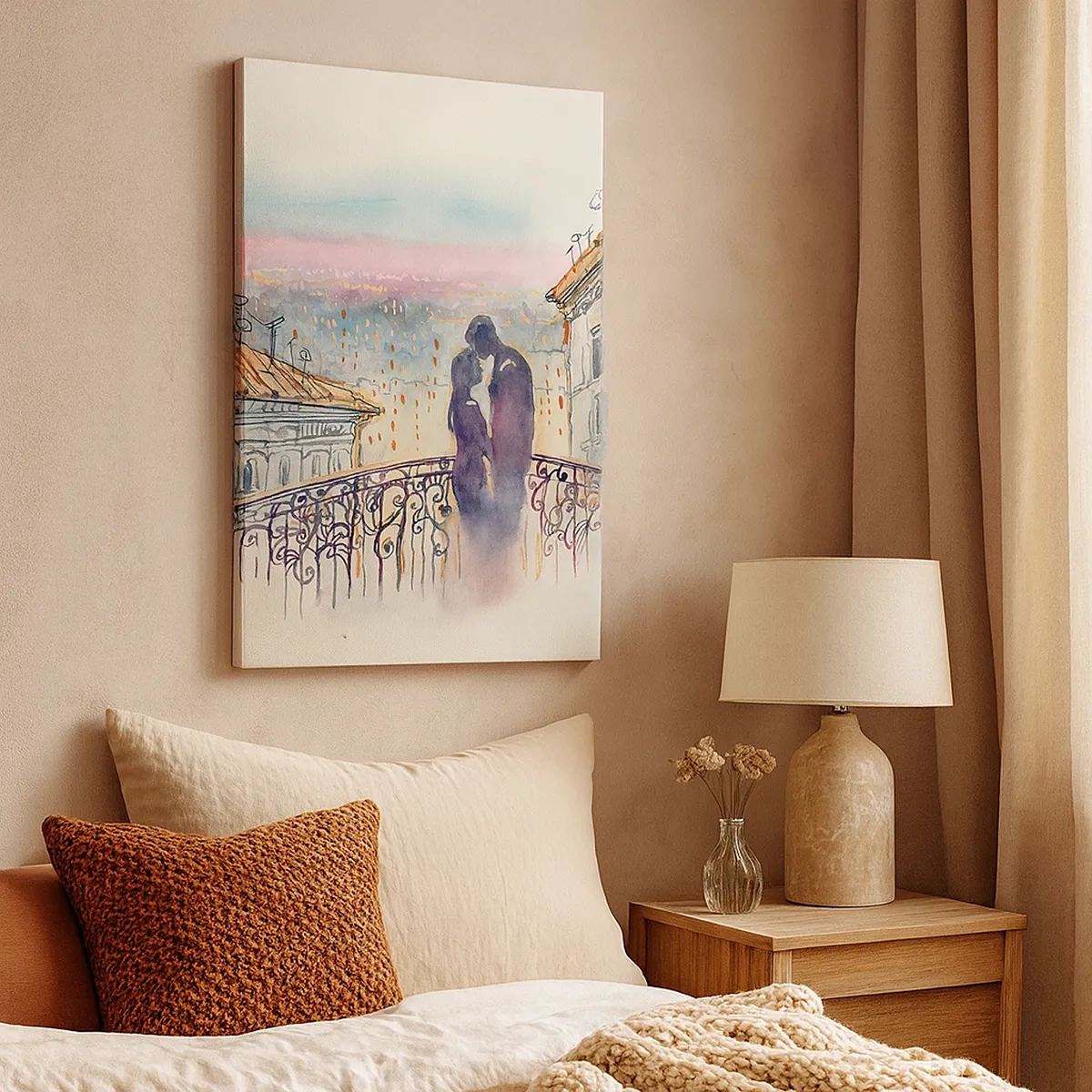 Canvas picture - Parisian Lovers - 50x70 cm