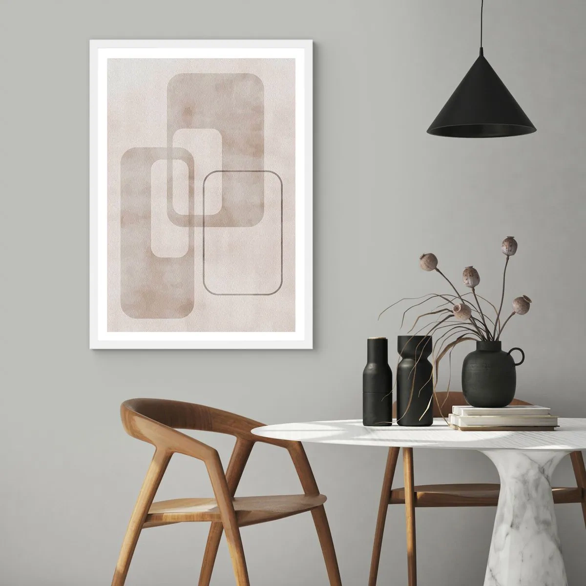 Poster in white frmae - Geometrical Grout - 50x70 cm