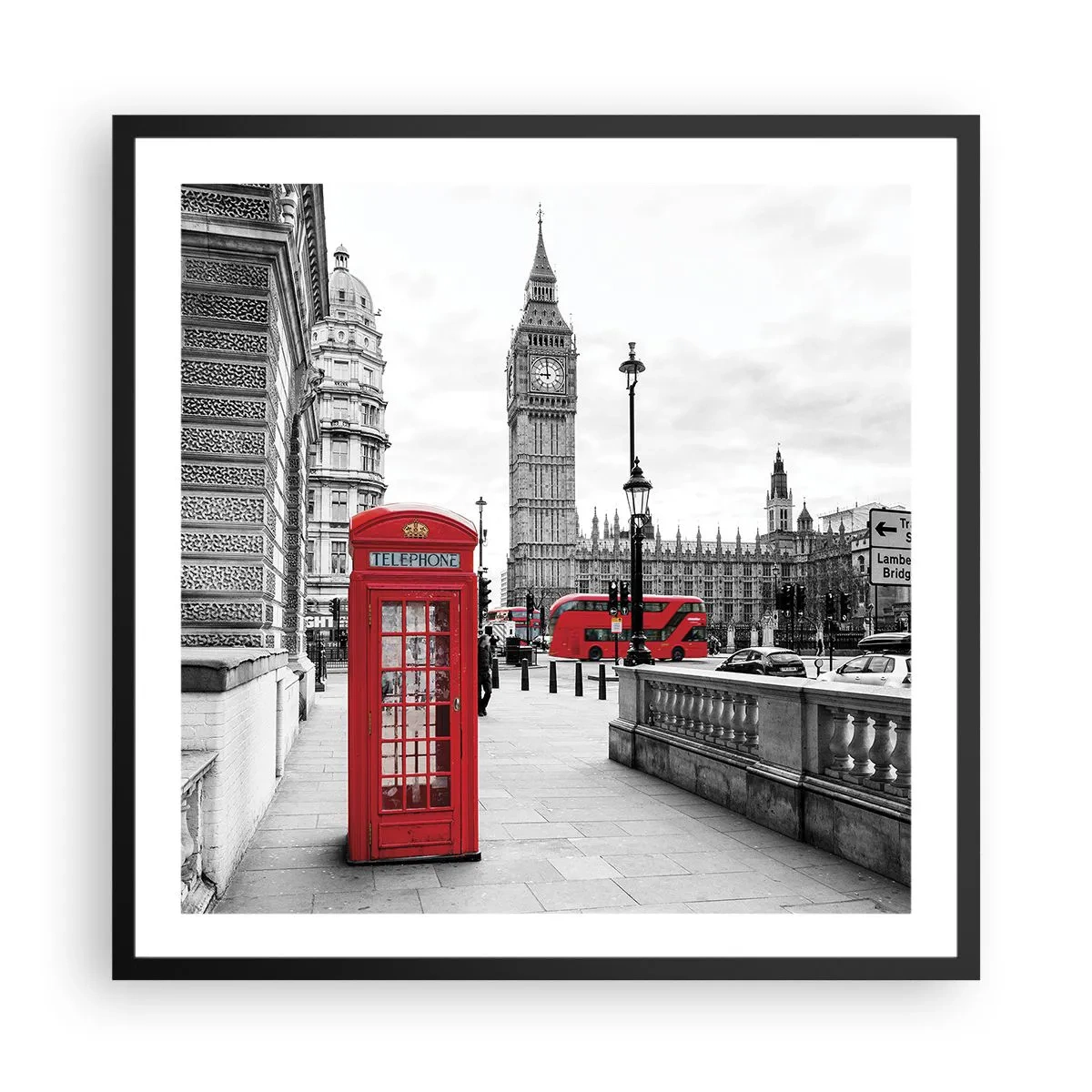 Poster in black frame - Undoubtedly London - 60x60 cm