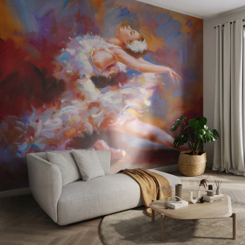 Photo Wallpaper Premium Canvas - Swan Gracefulness - Ballet, Ballerina, Dancer - 200x140 cm