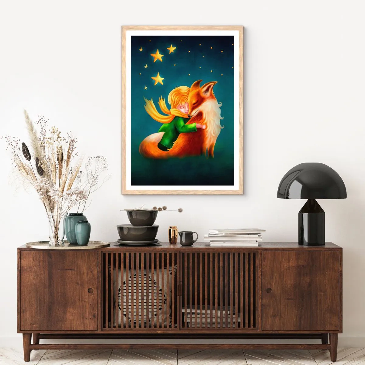 Poster in light oak frame - Little Prince - 50x70 cm