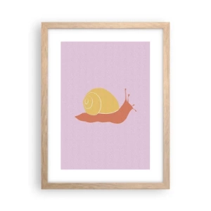 Poster in light oak frame - No Rush - 30x40 cm