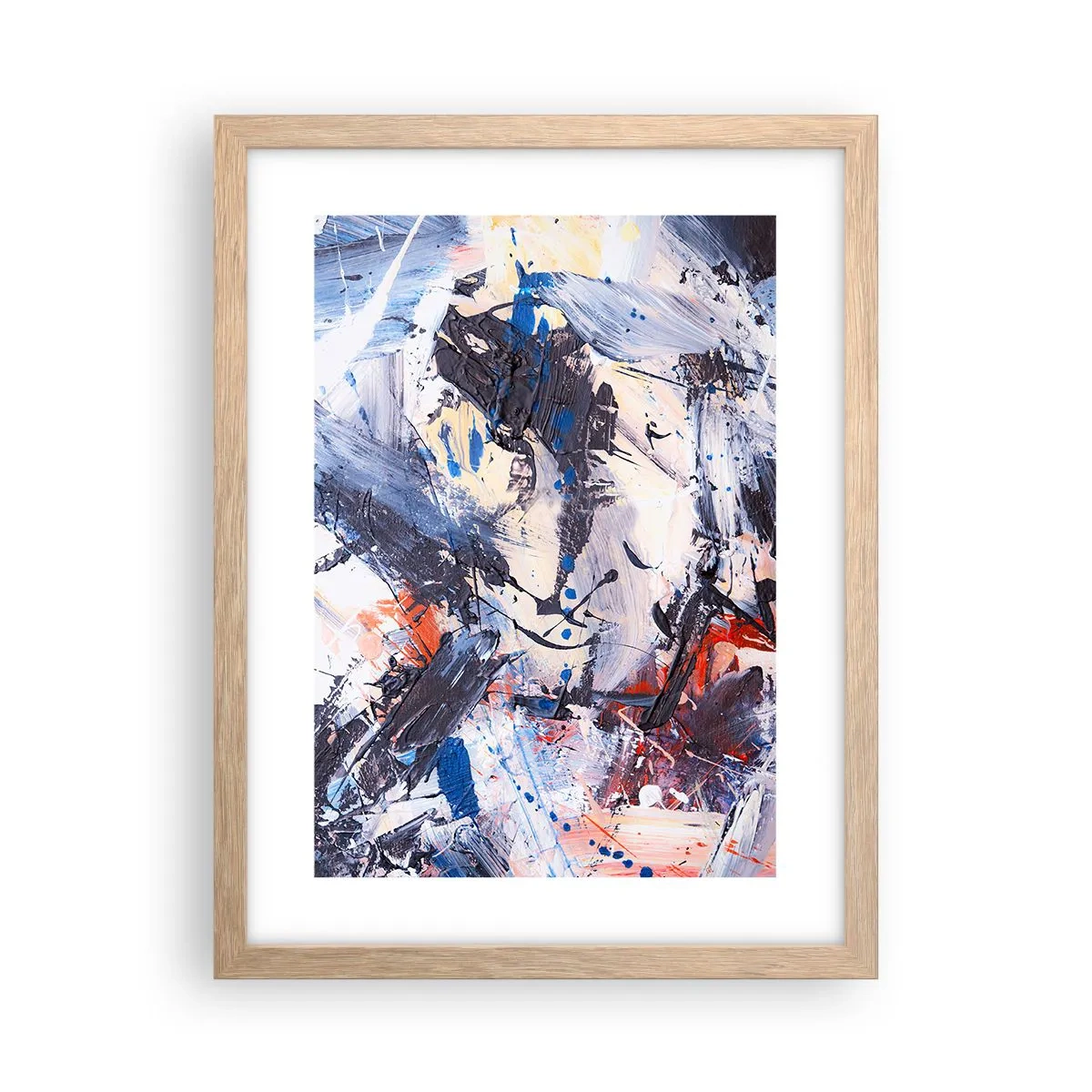 Poster in light oak frame - Crazy Dance of Abstraction - 30x40 cm