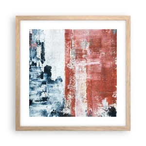 Poster in light oak frame - Abstract Fifty Fifty - 40x40 cm