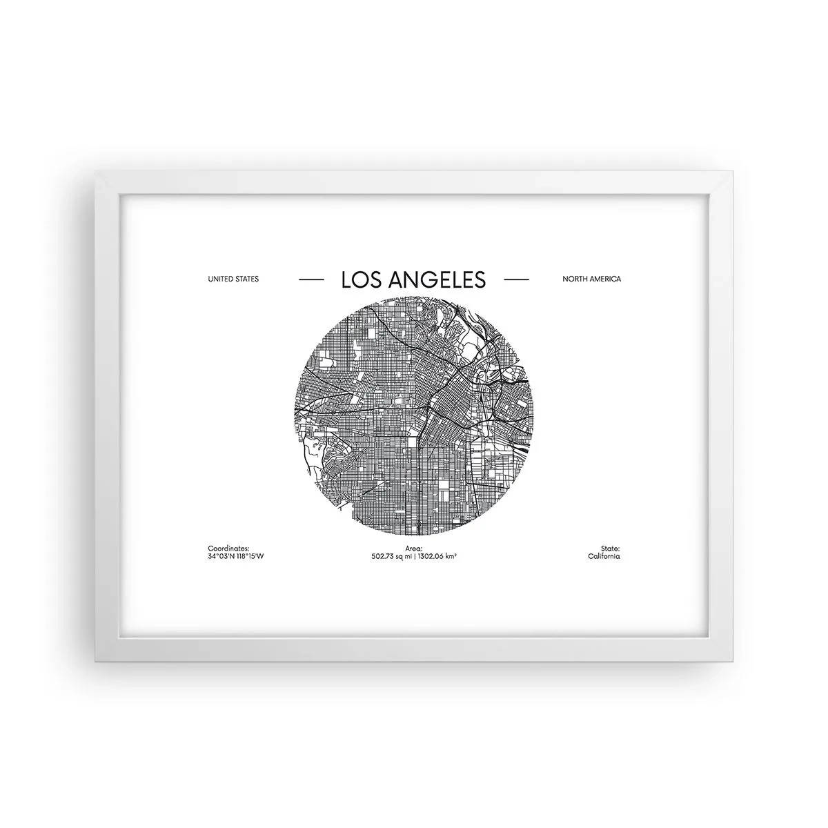 Poster in white frmae - Anatomy of Los Angeles - 40x30 cm
