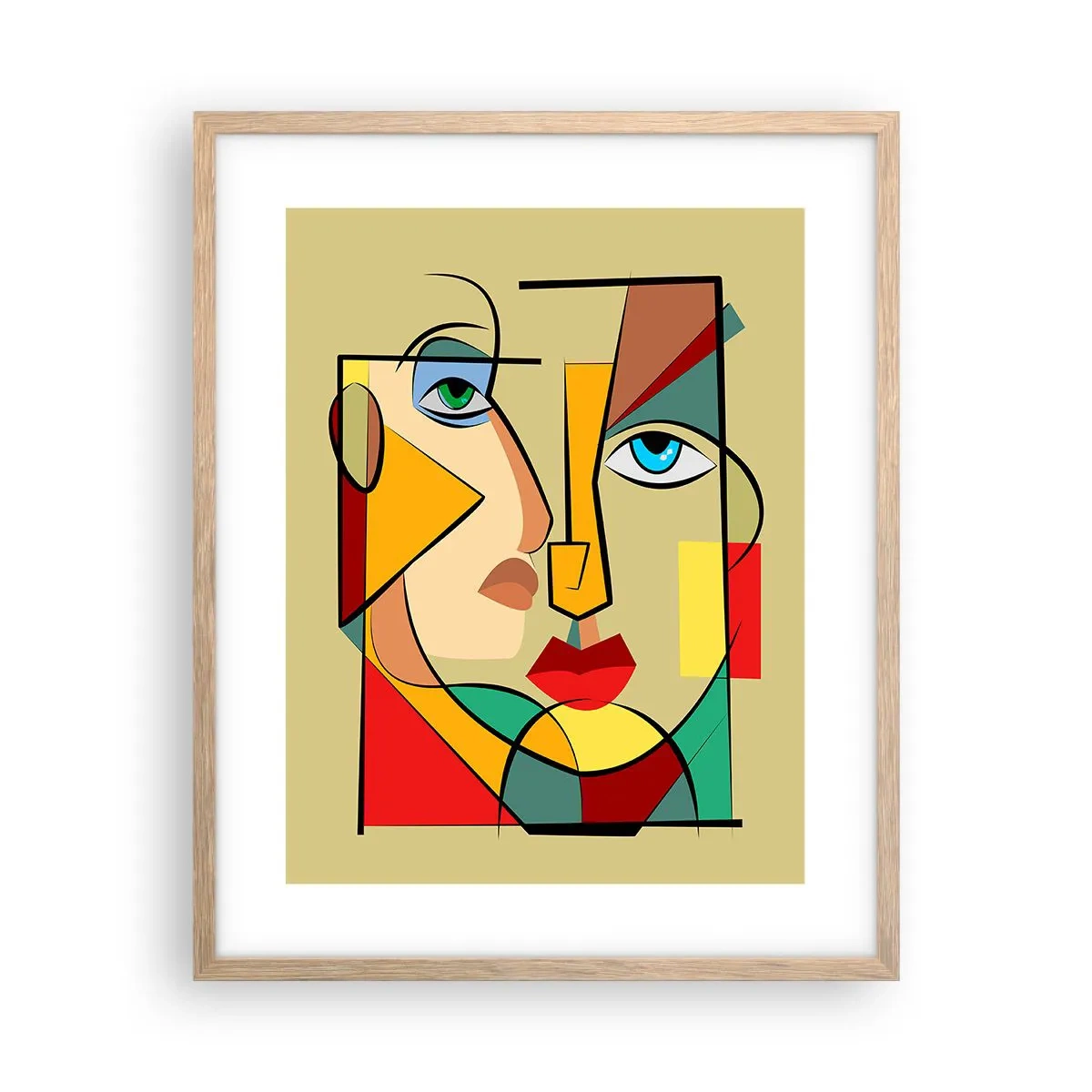 Poster in light oak frame - Matched Couple - 40x50 cm