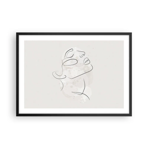 Poster in black frame - Outline of Happiness - 70x50 cm