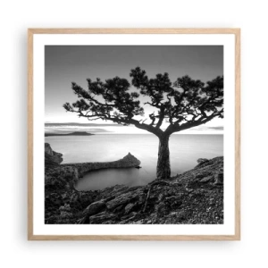 Poster in light oak frame - Quiet All Around - 60x60 cm