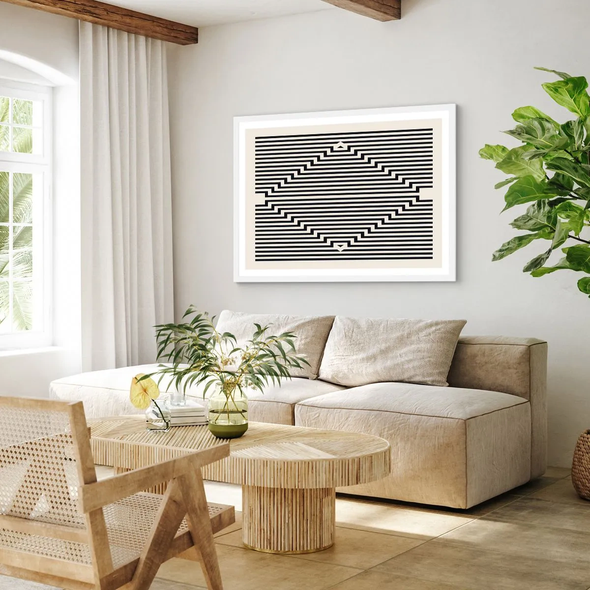 Poster in white frmae - Geometrical Illusion - 100x70 cm