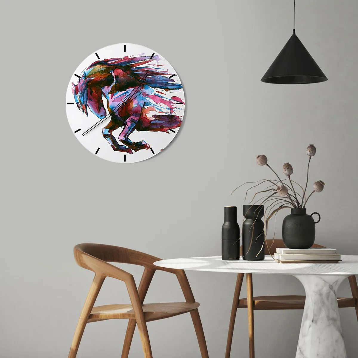 Wall clock - Clock on glass - In Elation - 40x40 cm
