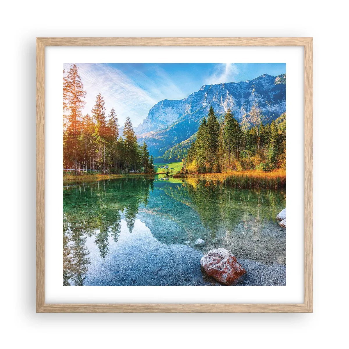 Poster in light oak frame - Mellow Autumn - 50x50 cm