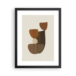 Poster in black frame - Composition in Brown - 30x40 cm