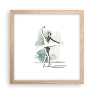 Poster in light oak frame - Enchanted into a Swan - 30x30 cm