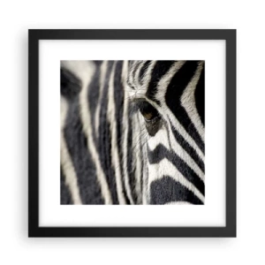 Poster in black frame - Striped Portrait - 30x30 cm
