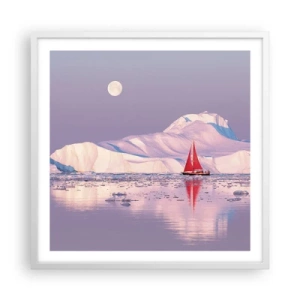 Poster in white frmae - Heat of the Sail, Cold of the Ice - 60x60 cm