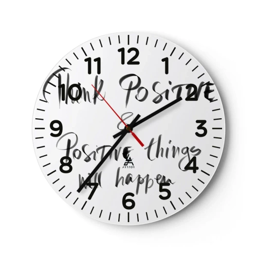 Wall clock - Clock on glass - How to Live? - 40x40 cm