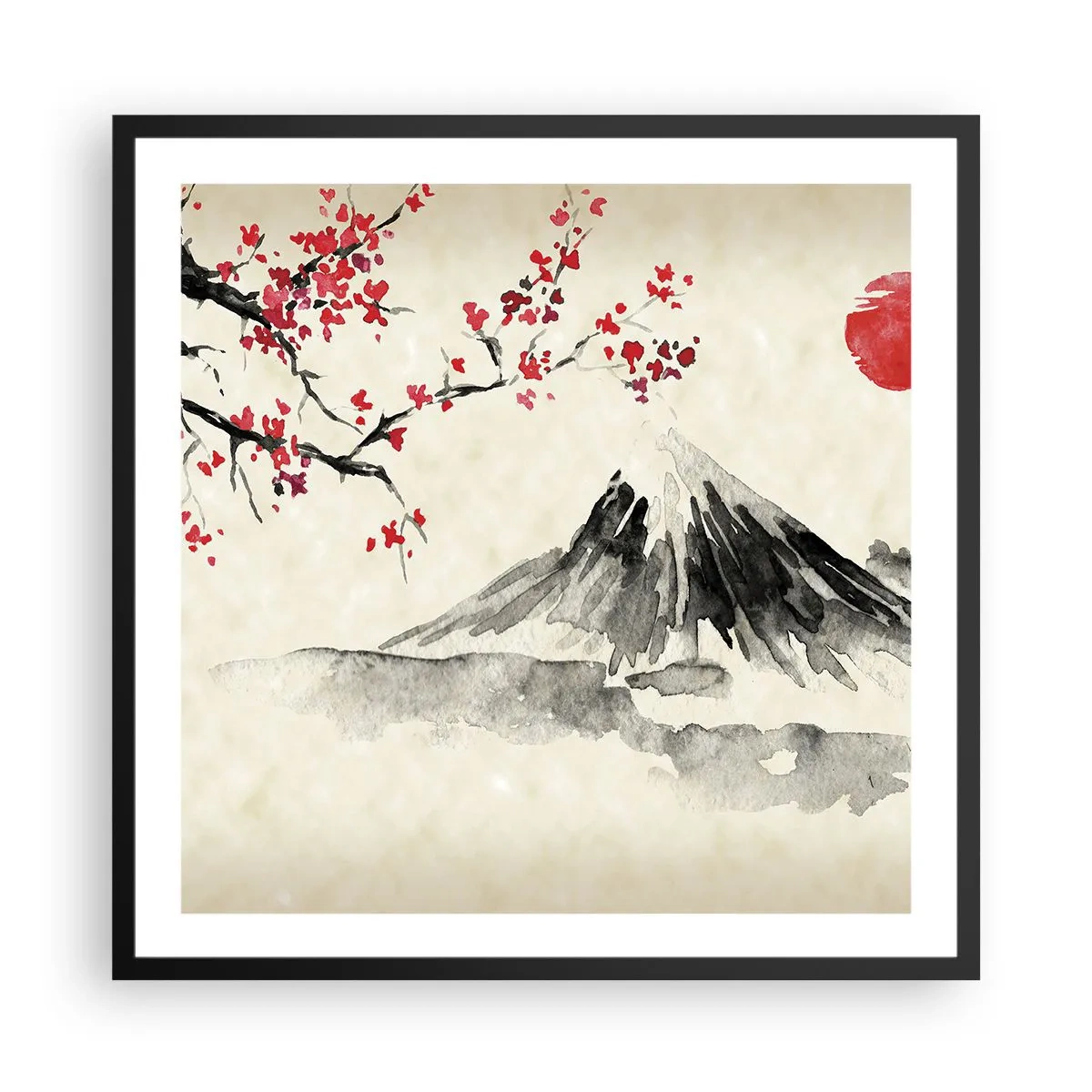 Poster in black frame - Love Japan - 60x60 cm