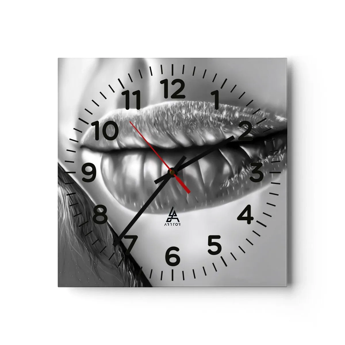 Wall clock - Clock on glass - I Know What You Are Thinking - 40x40 cm