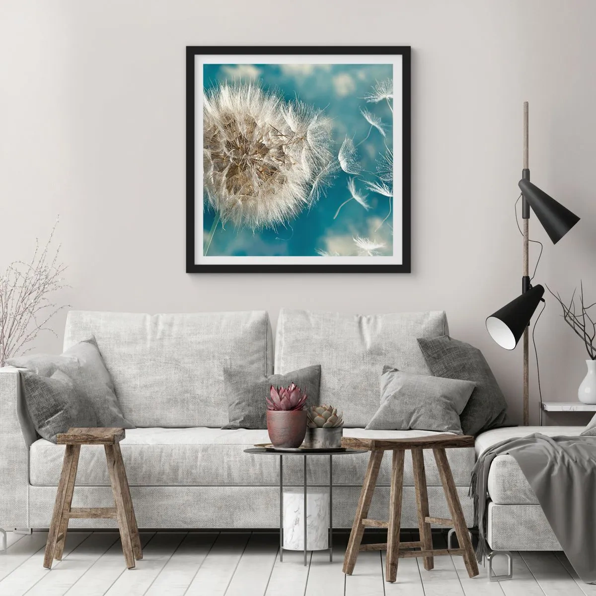Poster in black frame - Breath of an Angel - 50x50 cm