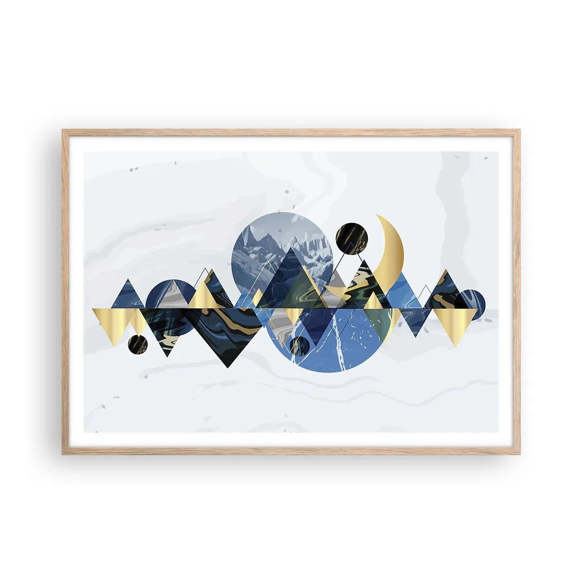 Poster in light oak frame - Geometrical Landscape - 100x70 cm