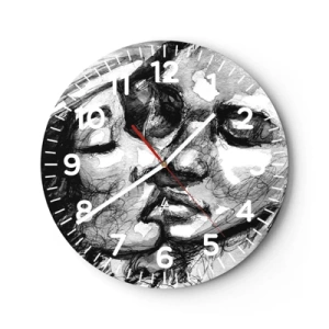 Wall clock - Clock on glass - Tender Moment - 40x40 cm