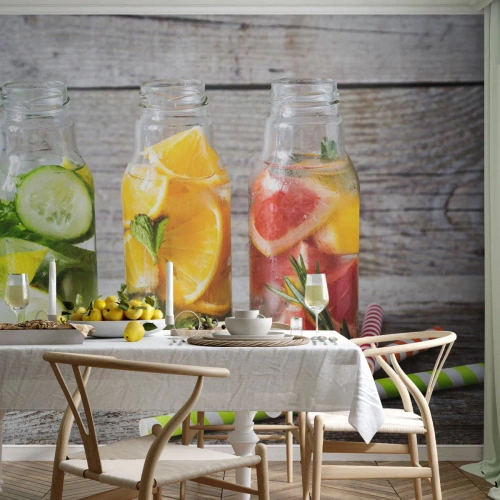 Photo Wallpaper Premium Sand - Healthy by Nature - Gastronomy, Fruity Drink, Fruit - 100x70 cm