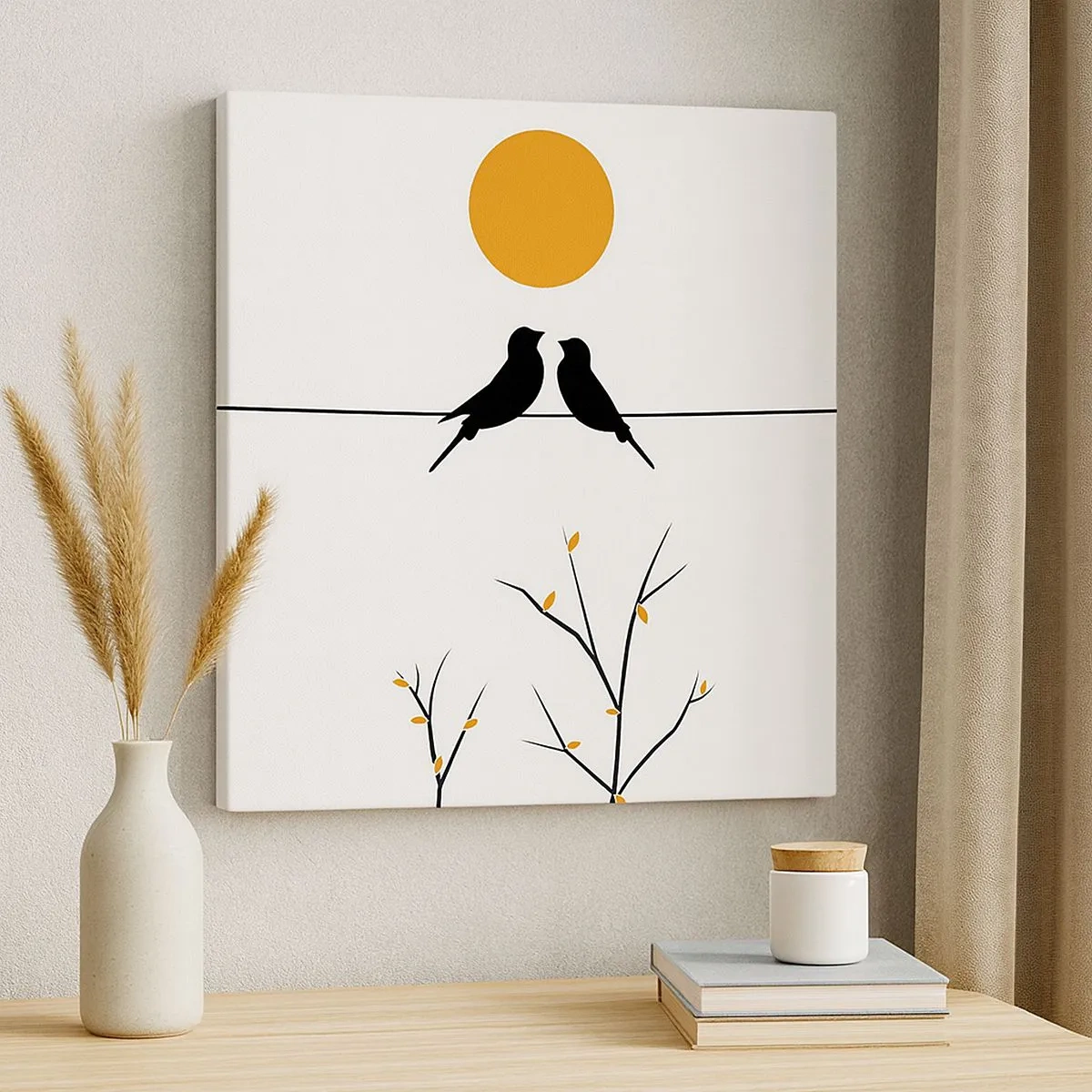 Canvas picture - Nightingale Evening - 30x30 cm