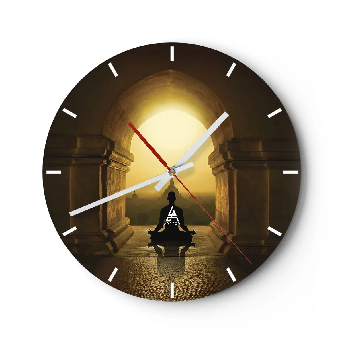 Wall clock - Clock on glass - Full Harmony - 40x40 cm