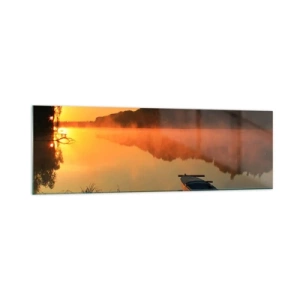 Glass picture - Sunrise by a Mirror-like Water - 160x50 cm