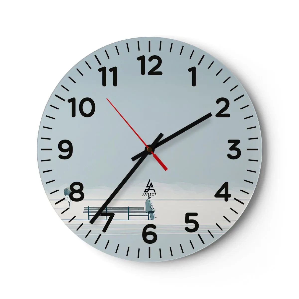 Wall clock - Clock on glass - Yes, I Am Waiting - 40x40 cm