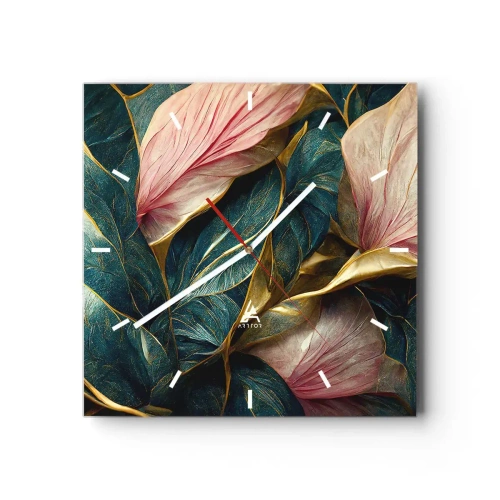 Wall clock - Clock on glass - Natural Elegance and Style - 40x40 cm