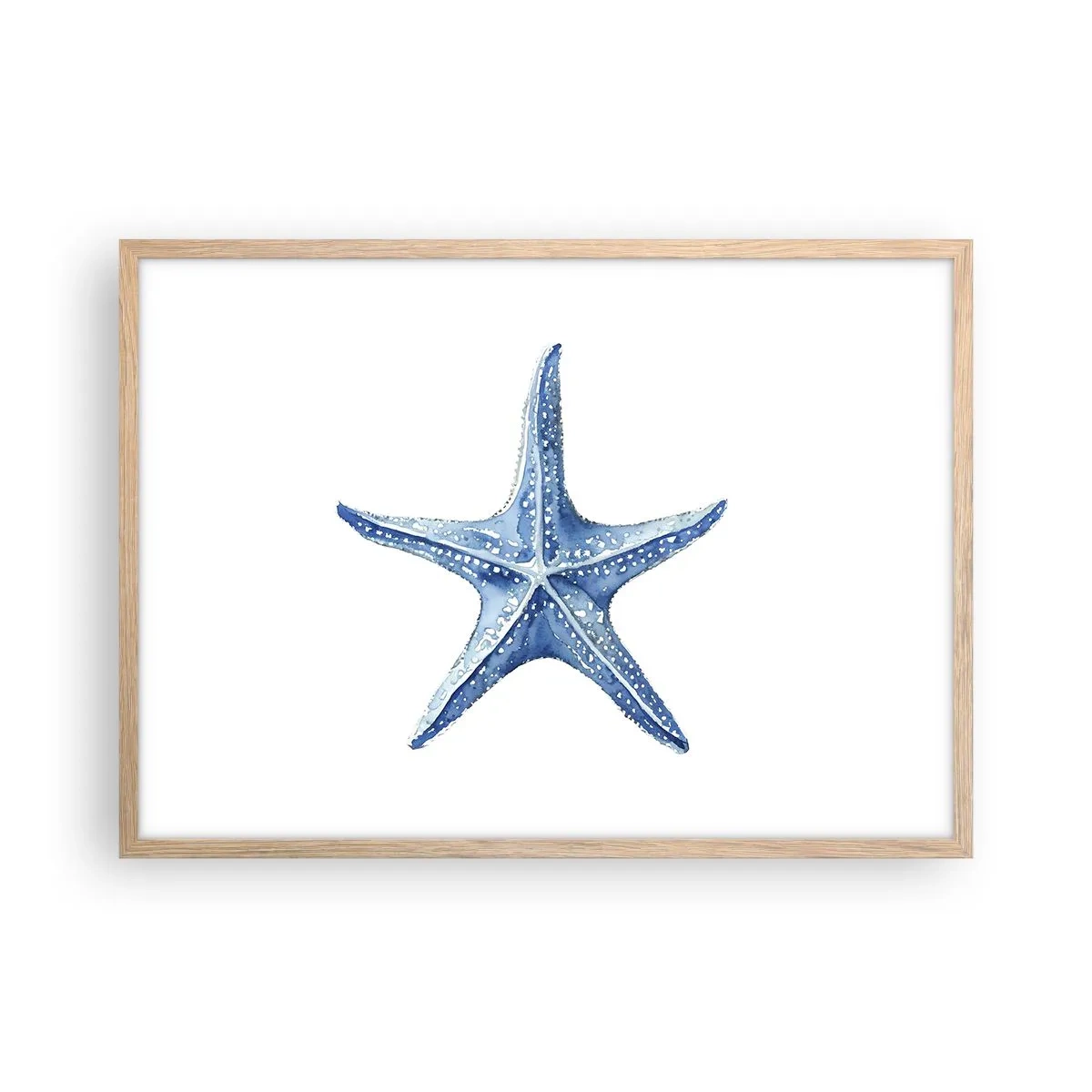 Poster in light oak frame - Sea Star - 70x50 cm