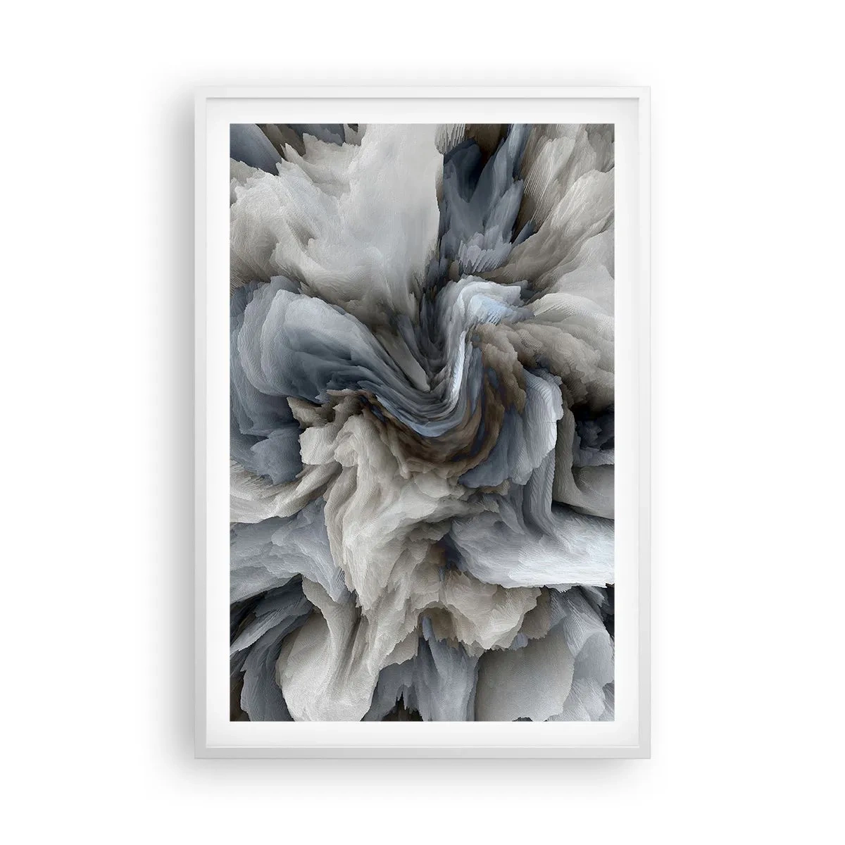 Poster in white frmae - Stone and Flower - 61x91 cm