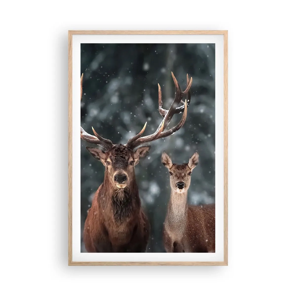 Poster in light oak frame - Master of the Forest with His Wife - 61x91 cm