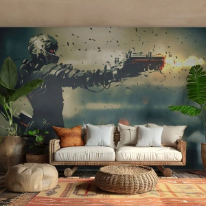 Photo Wallpaper Premium Canvas - Lethal Weapon- Your Own Terminator - Abstraction, Fantasy, Future Warrior - 250x175 cm